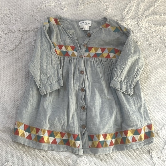 poppet & fox Other - Poppet & FOX poppet and fox embroidered button down dress size 3T